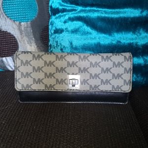 Michael Kors Black and Gray Natalie Wallet